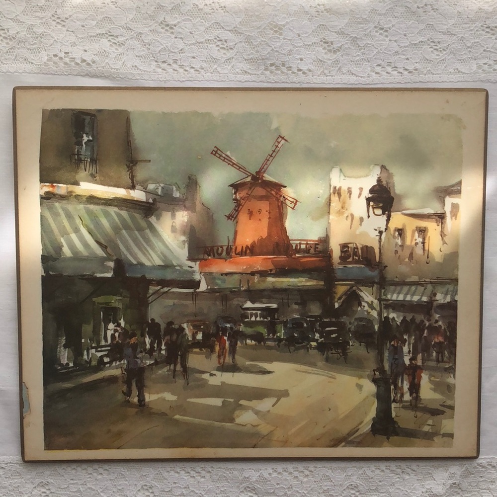 1950s Paris Moulin Rouge Modern Laminated Print